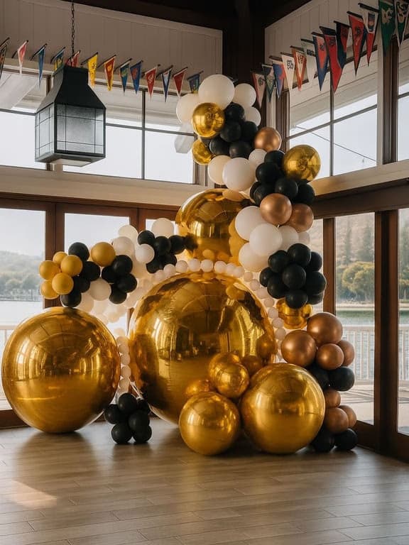 Custom balloon installation and garland by Dreamy Parties LA in Los Angeles